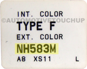 Acura Paint Code Door Tag on older models