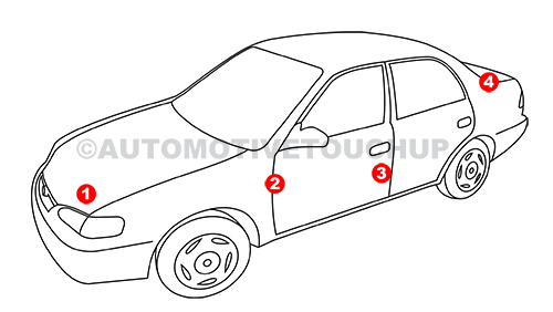 Bentley Paint Code Location Diagram