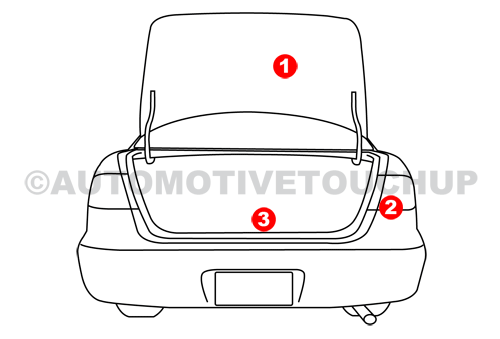 Cadillac Paint Code Location Diagram Rear View