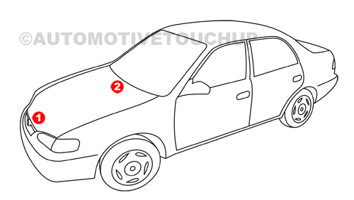 Daewoo Paint Code Location Diagram Side View