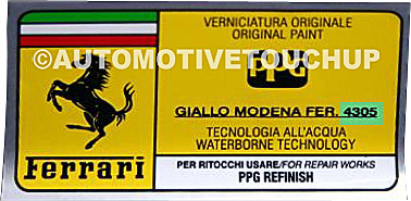 Ferrari Paint Code Label