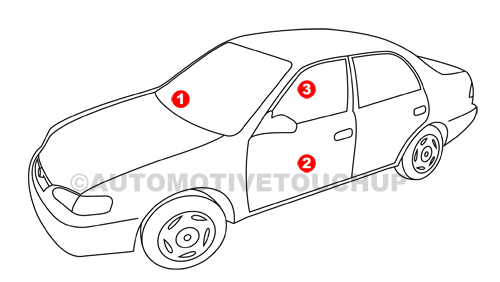 GMC Paint Code Location Diagram 3/4 Side View