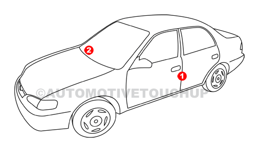 Hummer Paint Code Location Diagram 3/4 Side View