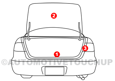 Oldsmobile Paint Code Location Diagram 3/4 Side View