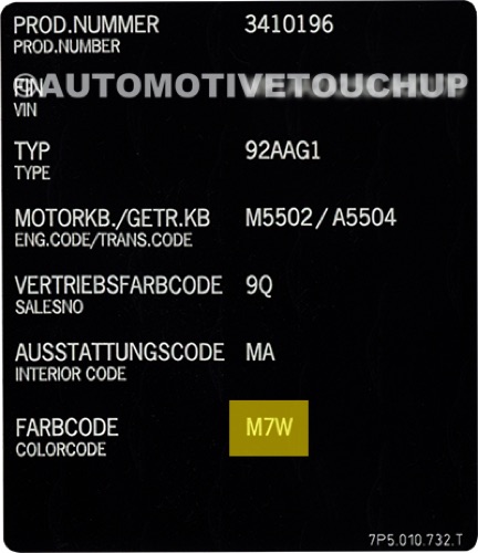 Location of Your Porsche Paint Code